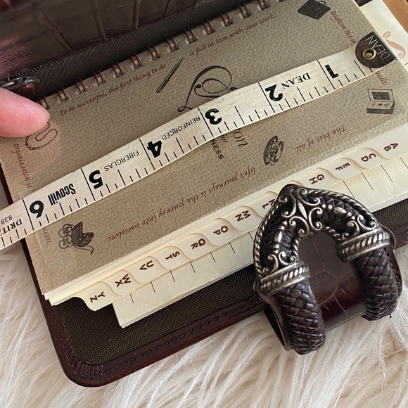 Brighton Brown Crocodile Embossed business organizer/Wallet with Silver Buckle - Picture 14 of 15